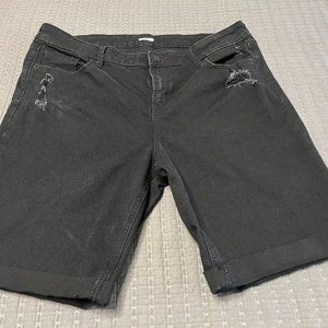 Black denim Bermuda shorts - size 14